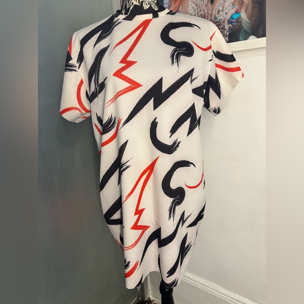 Zara Graphic Mini Dress - Black, Red, White